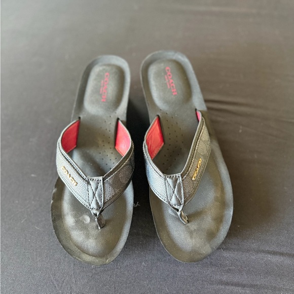 Coach Red and Black Sandals - Picture 1 of 3